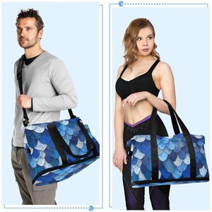 Sac de voyage et de sport pour adulte, grande capacité, couleur bleue, avec logo personnalisé, étanche, séparation humide/sec - Product Image 6