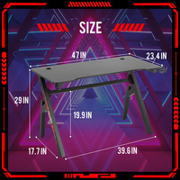 Table de jeu personnalisée avec éclairage RGB, grande table de jeu pour ordinateur, ensemble table et chaise pour bureau, avec LED, échantillon gratuit