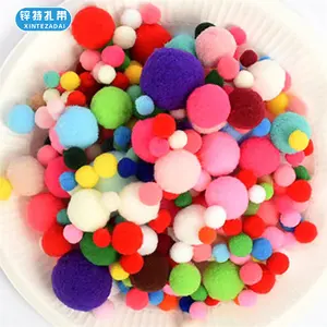 Assorted Colors DIY Pompoms Supplies 8mm 10mm 25mm 30mm size small pompom balls Arts and Crafts DIY Creative Pompoms