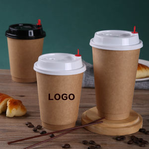 Ensemble de gobelets en papier aseptiques écologiques avec couvercles, gobelets jetables compostables pour boissons chaudes et <span class=keywords><strong>froides</strong></span> - Product Image 4