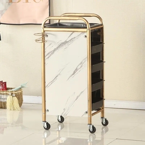 Chariot détachable pour salon de coiffure ZY-818 Chariot doré d'assistant de coiffeur de spa avec roues universelles Cheveux sans emmêlement - Product Image 2