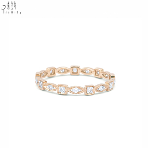Anillo Apilable de Diamantes Más Vendido, Anillo de Eternidad Delicado, Joyería Moderna, Anillo de Oro Amarillo de 18K con Diamantes Naturales Reales - Product Image 3