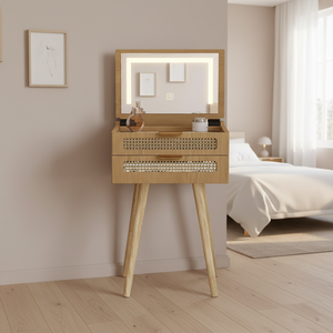 Wholesale Contemporary Small <strong>Narrow</strong> Makeup Vanity Desk Mirror with Lights Flip Top 3 Adjustable <strong>Dressing</strong> <strong>Table</strong> - Product Image 1