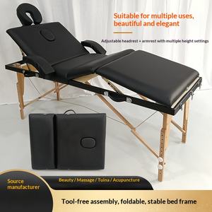 Nouveau Lit <span class=keywords><strong>de</strong></span> Massage Pliant Écologique avec Cadre en Bois Massif Rembourré d'Éponge pour Utilisation en Spa, Thérapie Moxibustion & Tuina - En Stock - Product Image 5
