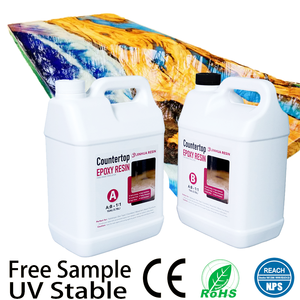 Résine époxy bicomposante sans odeur <span class=keywords><strong>et</strong></span> sans COV, kit 1:1 pour revêtement de table en bois dur <span class=keywords><strong>et</strong></span> comptoir résistant à la chaleur <span class=keywords><strong>et</strong></span> alimentaire - Product Image 1