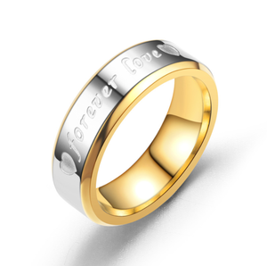 Conjunto de anillos de boda dorados de acero inoxidable, alta calidad, pareja, fe, amor, hope - Product Image 2