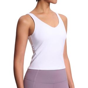 Brassière de sport longue pour femme, sans armatures, rembourrée, col en V, bretelles spaghetti, pour yoga et fitness, anti-transpiration, respirante, séchage rapide - Product Image 1