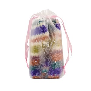 Custom Drawstring Gift Bags Transparent Pe Plastic Cosmetic <b>Storage</b> Bag Portable Rectangle 1-3L With Printed Design - Product Image 3