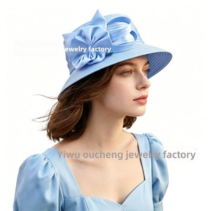 Fashionable Mesh Floral Wide-Brimmed Sunshade UV-Protection Womens Travel Beach Rolled-Brim 100% Church Hat - Product Image 2