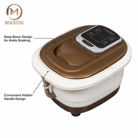 Masseur de pieds chauffant électrique portable Mason MS-812-6 avec technologie à rouleaux - Plastique imperméable et antibactérien pour usage en salon