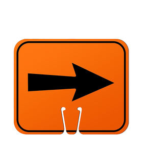 علامة تحذير قابلة للعكس على علامة السهم لحاجز الطريق في الهواء الطلق البناء باللون البرتقالي المطبوعة على كلوريد البولي فينيل - Product Image 4