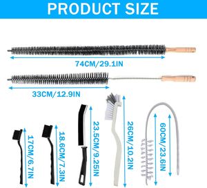 8 Pcs Washing Machine Cleaning Brush,Dryer Vent <strong>Cleaner</strong> <strong>Kit</strong>, Long Handle Crevice Brush <strong>Kit</strong> for Bathroom - Product Image 5