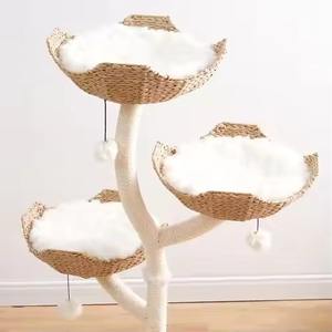 شجرة القط الحديثة متعددة المستويات الخشب الطبيعي ، تصميم فريد من نوعه ، سهلة التسلق للقطط الصغيرة والقديمة - Product Image 4