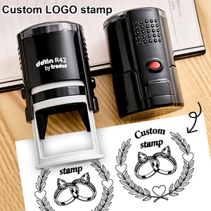 Sello de Goma Personalizado con Logotipo, Redondo, de 42 mm, Autoentintable, para Bodas, Oficina, Papelería, con Diseño Personalizado - Product Image 6