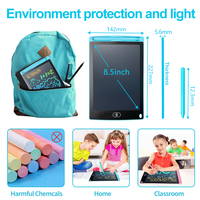 Tablette de dessin numérique LCD 8,5 pouces en gros pour enfants, bloc de gribouillage effaçable multicolore, tableau de dessin électronique auto-adhésif