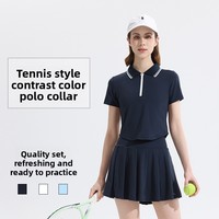 Ensemble de sport personnalisé OEM pour femmes - Tenue de tennis et de badminton en nylon polyamide à séchage rapide, ensemble 2 pièces pour le golf, la gym et la course à pied