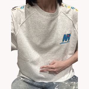 เสื้อยืดแขนสั้นผ้าหนาพิมพ์ลายเฮเธอร์แบบปรับแต่งได้ คุณภาพสูง สำหรับผู้ชายและคู่รัก - Product Image 5