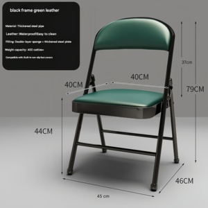 Heavy Duty <strong>Metal</strong> <strong>Folding</strong> <strong>Chairs</strong> with Soft PU Padded Seats Black and White for Conference &amp; Banquet - Product Image 4