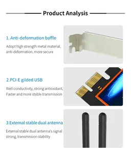 Adaptador WiFi Comfast A650Mbps Dupla Banda Sem Fio Wifi Dongle PCI Express Cartões de Rede 2.4GHz 5GHz