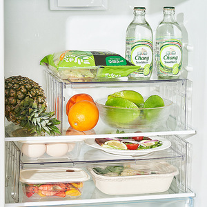 Étagère télescopique transparente Wei Lai pour réfrigérateur, organiseur de rangement empilable en plastique pour fruits et légumes, usage en cuisine - Product Image 1