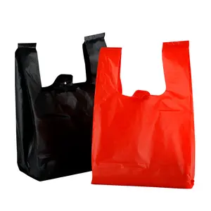 MU 뜨거운 판매 검정과 빨강 티셔츠 가방 생선 새우 가방 해산물 포장 가방을 두껍게