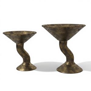 Modernos Floreros Decorativos de Aluminio con Base Curva para Bodas, Centros de Mesa Ecológicos, Soportes Florales Rústicos con Pedestal - Product Image 1