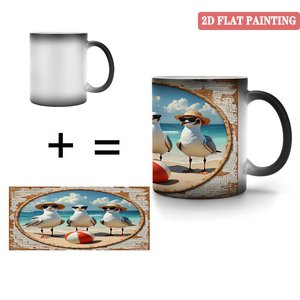 Frosted Black 11oz Ceramic Mug Heat Activated Color Changing <b>Custom</b> <b>Cup</b> - Product Image 4