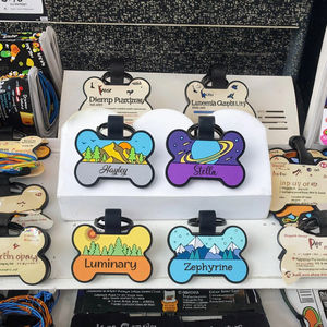 Etiquettes personnalisées en silicone pour animaux de compagnie Porte-étiquette pneumatique personnalisé Décoration en dentelle pour collier de chien Style tendance QR <span class=keywords><strong>Code</strong></span> Etiquettes en silicone pour animaux de compagnie - Product Image 2