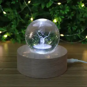 Gaya baru kotak musik Kristal 3D dekorasi lampu malam lampu Led untuk Girlsfriend