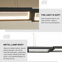 Lustre en acier de luxe à LED, lampe de salle à manger, bar, moderne, minimaliste, carré, interrupteur tactile, noir, hauteur réglable, luminaire suspendu