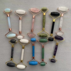 Ensemble de rouleaux en jade naturel et de gua sha en jade, professionnel, multifonctionnel, outil de massage pour le soin de la peau du visage - Product Image 2