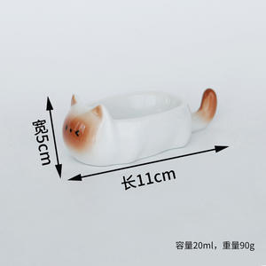 Petits bols à tremper en forme de <span class=keywords><strong>chat</strong></span> <span class=keywords><strong>pour</strong></span> sushi soja, plat à <span class=keywords><strong>sauce</strong></span> en céramique <span class=keywords><strong>pour</strong></span> la <span class=keywords><strong>sauce</strong></span> à tremper - Product Image 6