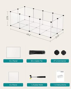 Corral para Animales Pequeños ZJH, Estilo Clásico Ecológico, 20 Paneles, Uso Interior/Exterior, <span class=keywords><strong>Recinto</strong></span> de Plástico para Cobayas - Product Image 6