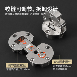 Furniture Hinge Zinc Alloy Flush Mount Concealed 90 Degree For Dining Table Cabinets - Product Image 4
