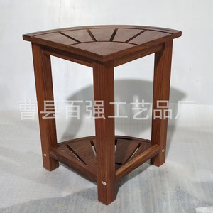 Estante de Almacenamiento de Esquina de Madera, Top 100, 30x30x42cm, Organizador de Baño de Doble Capa, Plegable, de Madera Maciza - Product Image 2