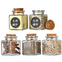 Flacons carrés en verre transparent de 50 ml personnalisés sérigraphiés pour épices, vides, DIY, mini-bouteilles flottantes avec bouchon couronne, 100 pièces, pour aliments pour animaux de compagnie