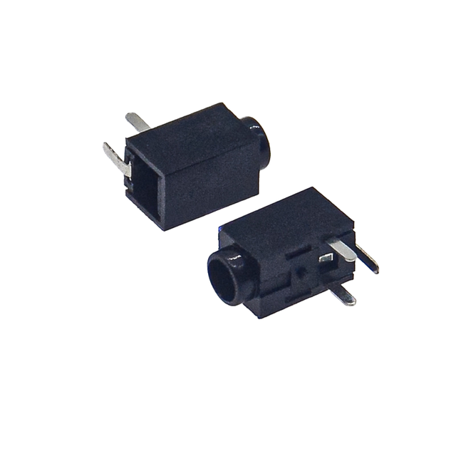 PJ-210E 2.5mm Audio Jack Socket, 3-Pin Horizontal Mount, Full Plastic Shell Low-Profile Design, Female Connector