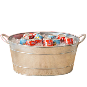 Hielera Grande para Champán y Vino para Bar y Discoteca, Enfriador de Vino Ovalado Galvanizado con Asa - Product Image 2