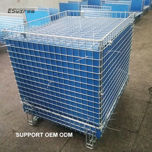 Gabbia Metallica per Stoccaggio Tappi PET, Design Pieghevole, Multilivello, Impilabile, con Telaio in Acciaio Zincato Saldato - Product Image 1