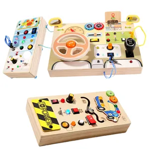 Montessori baby toast Board Toys giocattoli da tavolo sensoriali interruttore luce giocattoli da viaggio in legno bordo occupato