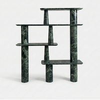 Console de rangement minimaliste en marbre vert, meuble design pour entrée et couloir, idéal pour villas et hôtels, vente en gros, personnalisation OEM