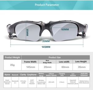 Auriculares Estéreo Inalámbricos Deportivos para Teléfono, Lentes de Sol con Color para Conducir, Llamadas, Ciclismo, Viajes, Montañismo, para Hombre y Mujer - Product Image 5