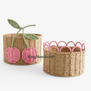 Handgefertigter, süßer, inspirierter Seegras-Korb für Babyspielzeug und Zubehör, individuelle Farbe, handgefertigt aus Vietnam. - Product Image 1