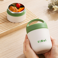 Lonchera Portátil de Acero Inoxidable YJ31-1, Linda, de Doble Capa, a Prueba de Fugas, Ecológica, con Tapa de Plástico, Apta para Lavavajillas, 460 ml/680 ml