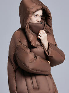 Veste d'hiver épaisse en duvet de canard blanc longue pour femmes, mode haut de gamme, personnalisée, anti-froid, mi-longue - Product Image 4