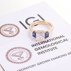 Anillo de Joyería Fina Personalizado, Anillo de Oro Sólido de 10K con Diamante Cultivado en Laboratorio de 4CT, Corte Radiante, Certificado IGI, Anillo de Compromiso - Product Image 5