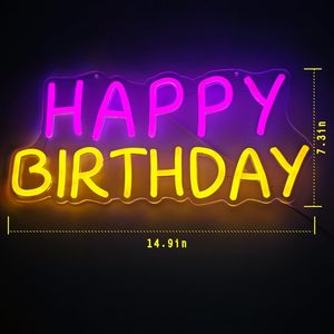 Happy Birthday Neon LED Dimmable USB Powered Ambient <b>Light</b> Store <b>Window</b> Decoration <b>Light</b> Street Indicator <b>Light</b> Landscape <b>Light</b> - Product Image 2