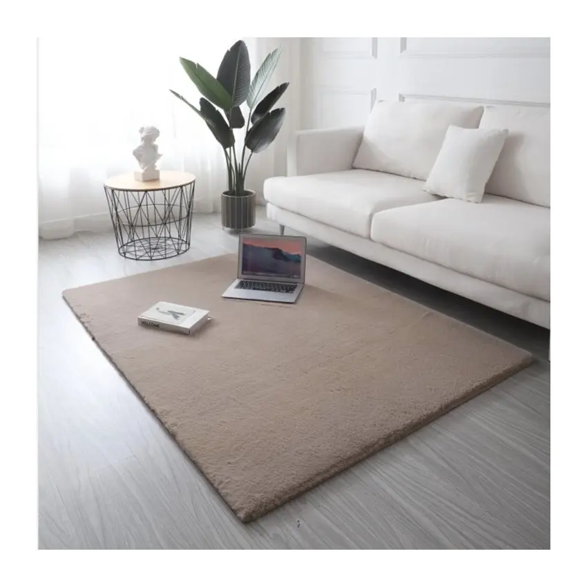 Tapis de sol chaud en peluche de lapin Tapis et tapis en fausse fourrure moelleux en peluche pour la décoration