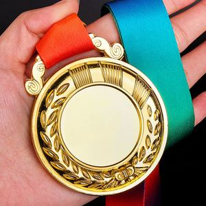 Gold Silver Brass Insert Generic Sport <strong>Metal</strong> Awards <strong>Sublimation</strong> Blank Medal for <strong>Sublimation</strong> With Ribbon - Product Image 5
