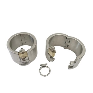 Esposas de Tobillo con Bloqueo de 6 cm de Alto, de Acero Inoxidable, para Bondage, BDSM, Fetichismo, Juguetes Sexuales para Parejas, Black Emperor - Product Image 4